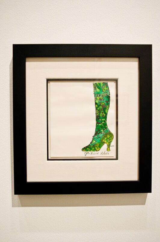 Andy Warhol, ‘Gee, Merrie Shoes (Green)’, 1956, Drawing, Collage or other Work on Paper, Unique offset lithograph & watercolor on Mohawk paper, Collectors Contemporary