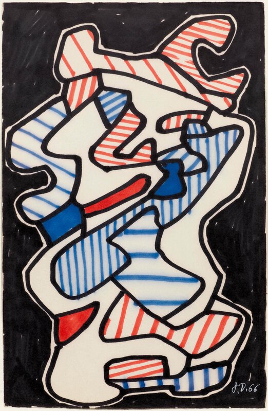 Jean Dubuffet, ‘L'Aguicheuse’, 1966, Drawing, Collage or other Work on Paper, Marker and coloured pen on wove paper, Koller Auctions