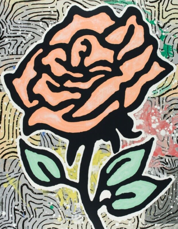Donald Baechler, ‘Peach Rose’, 2015, Print, 28-color silkscreen on 2-ply museum board, Toshkova Fine Art Advisory