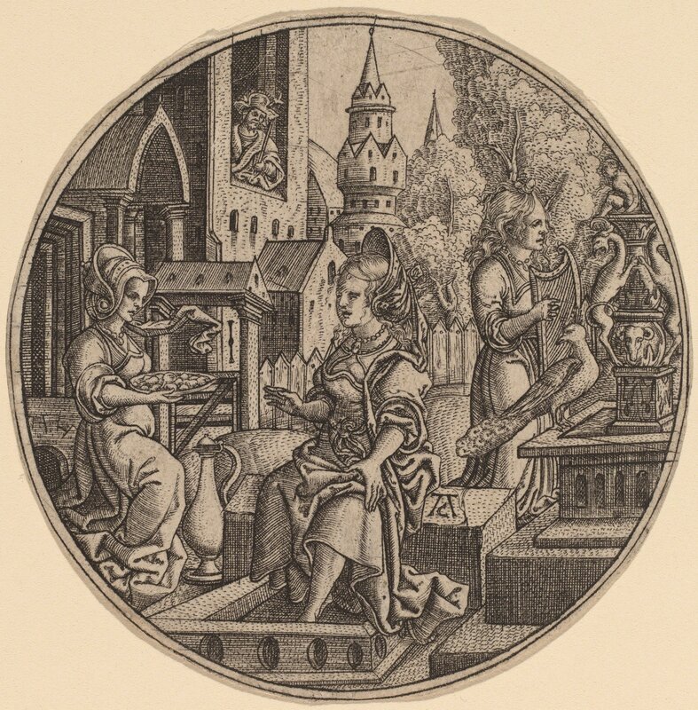 Allaert Claesz, ‘David and Bathsheba’, Print, Engraving, National Gallery of Art, Washington, D.C.