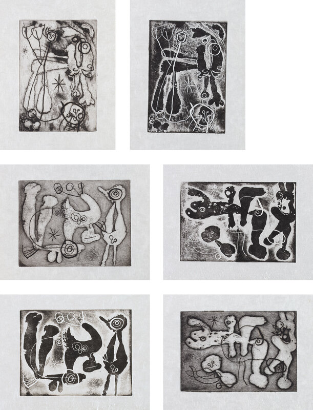 Joan Miró, ‘Anti-Platon (Anti-Plato) (D. 312, 317, 325-6 and 334-5; C. 77)’, 1962, Print, Six etching and aquatints, on Japon nacré paper, with full margins, with accompanying justification page., Phillips