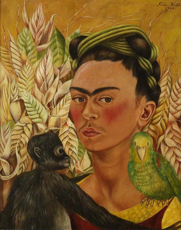 Frida Kahlo, ‘Autorretrato con chango y loro’, 1942, Oil on masonite, MALBA