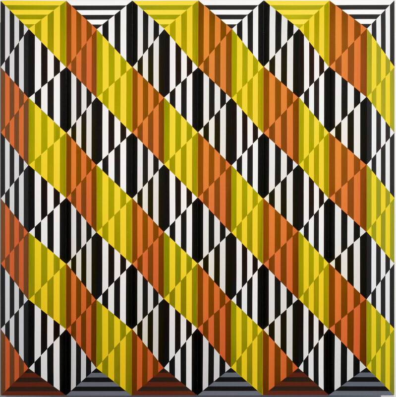 Roland Helmer, ‘Gelb, orange, schwarz, weiß’, 2020, Painting, Acrylic on wood color relief, Heitsch Gallery