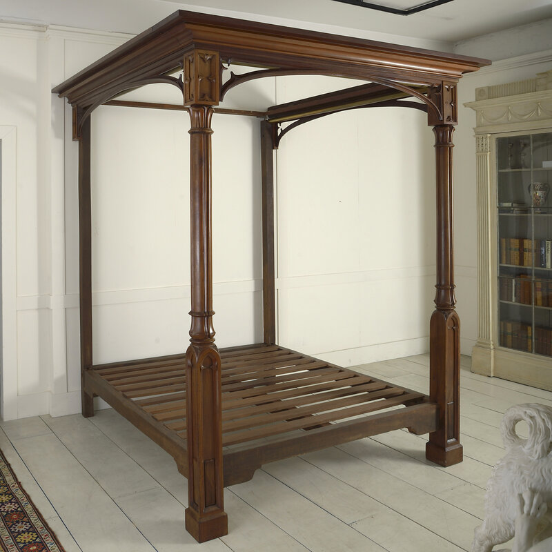 English, 19th Century, ‘A FINE AND STATELY GEORGE IV GOTHIC MAHOGANY BED.’, ca. 1825, Design/Decorative Art, Mahogany, James Graham-Stewart