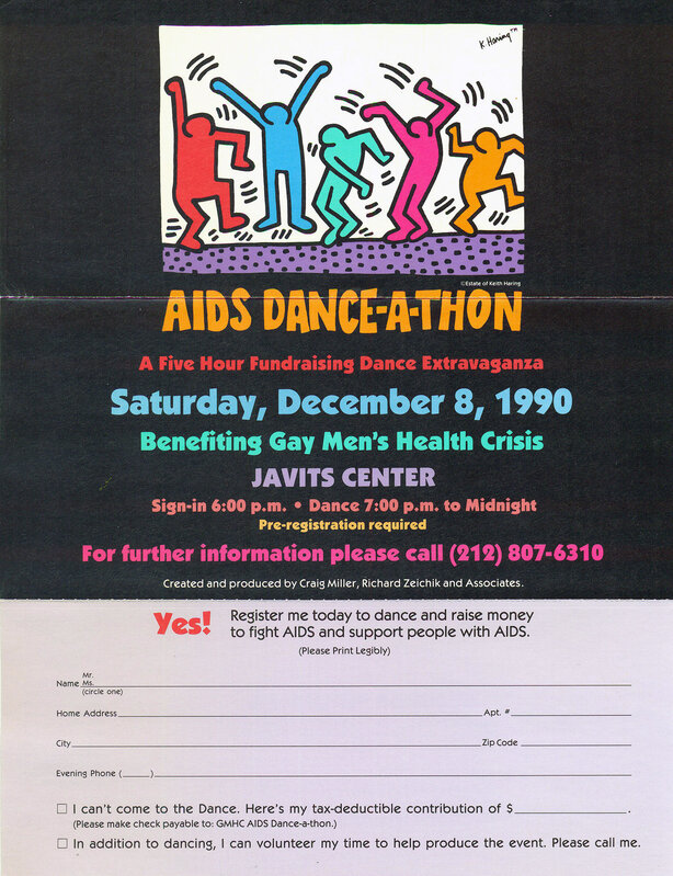 Keith Haring, ‘Keith Haring AIDS Dance-A-Thon poster 1990’, 1990, Ephemera or Merchandise, Offset lithograph, Lot 180 Gallery