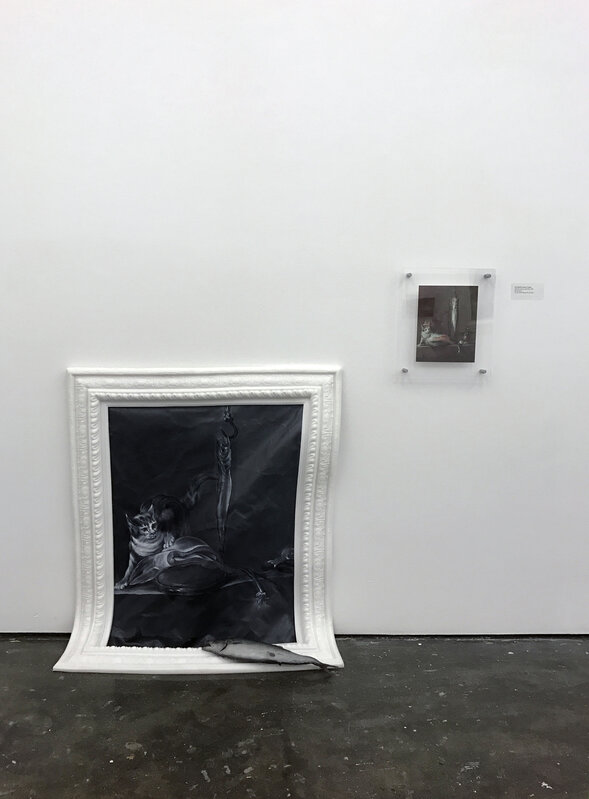 Shen Shaomin, ‘Faded Classic No. 1’, 2017, Mixed Media, Oil on canvas, silica gel frame, silica gel fish with electric motor, acrylic panel with photograph, Eli Klein Gallery