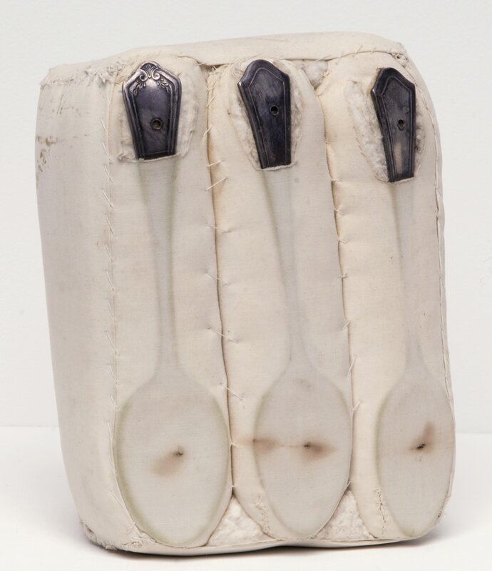 Janice Redman, ‘Covert Utility Series (Three in a Bed)’, 2002, Sculpture, Cotton, thread, wax, stain, spoons, Clark Gallery