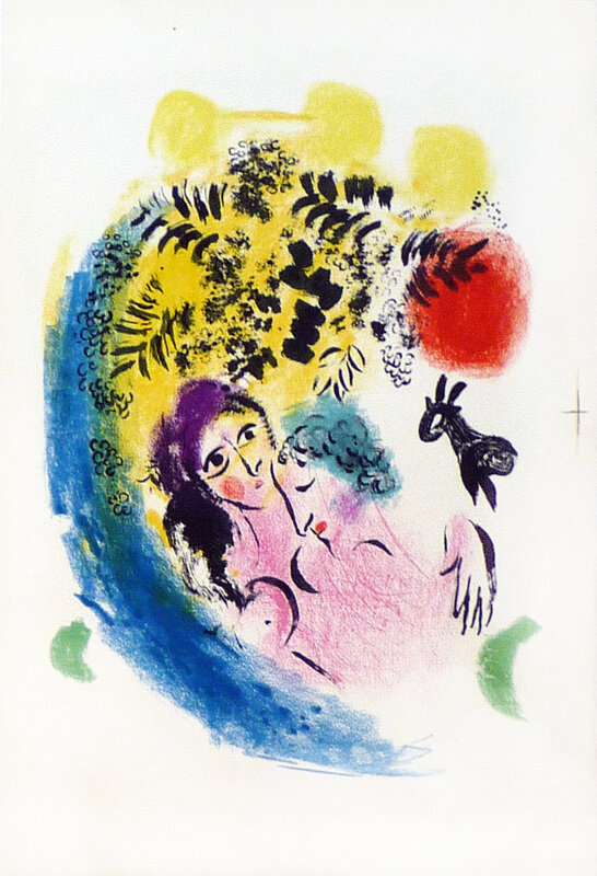 Marc Chagall, ‘Les Amoureux au Soleil Rouge (Lovers with Red Sun)’, 1960, Print, Lithograph, Denis Bloch Fine Art