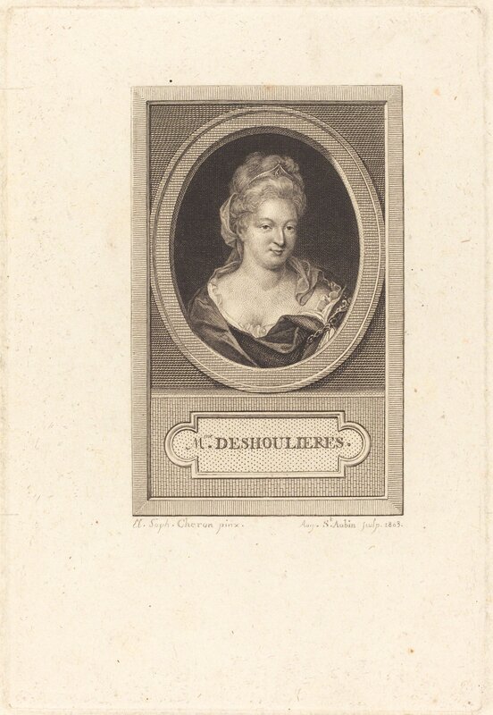 Augustin de Saint-Aubin after Elisabeth Sophie Cheron, ‘Antoinette du Ligier de La Garde Deshoulieres’, 1803, Print, Engraving on laid paper, National Gallery of Art, Washington, D.C.