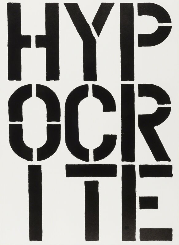 Christopher Wool, ‘Hypocrite’, 1989, Print, Screenprint on wove paper, Forum Auctions