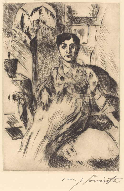 Lovis Corinth, ‘Interior with Woman (Interieur mit Frau)’, 1917, Print, Drypoint in black on laid paper, National Gallery of Art, Washington, D.C.