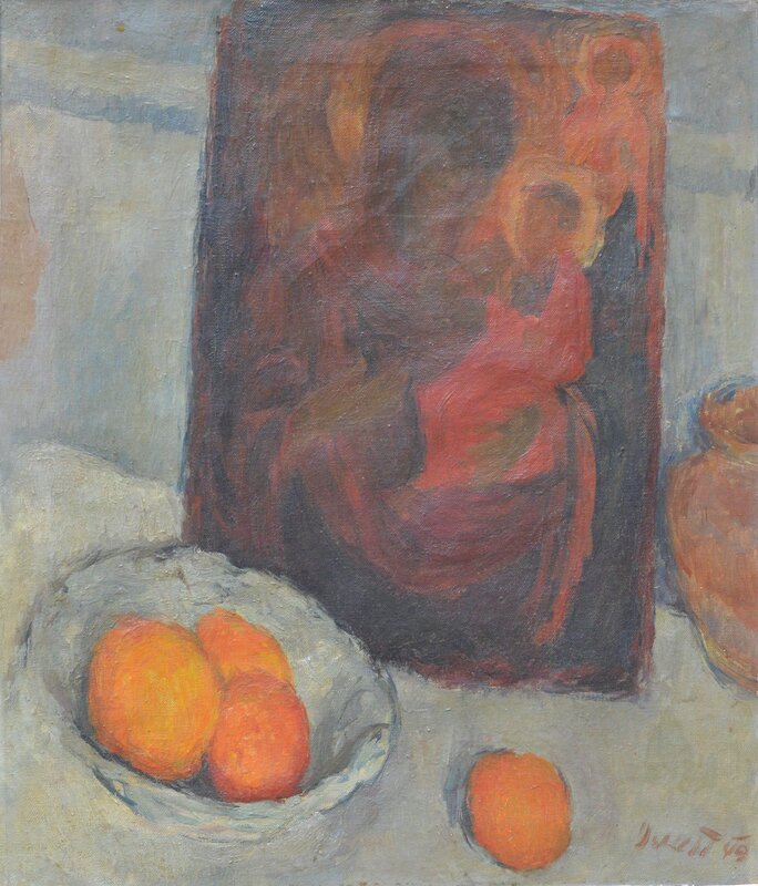 IVO DULČIĆ, ‘Still Life (with icon of Virgin and Child)’, 1949, Painting, Oil on canvas, Museum of Modern Art Dubrovnik