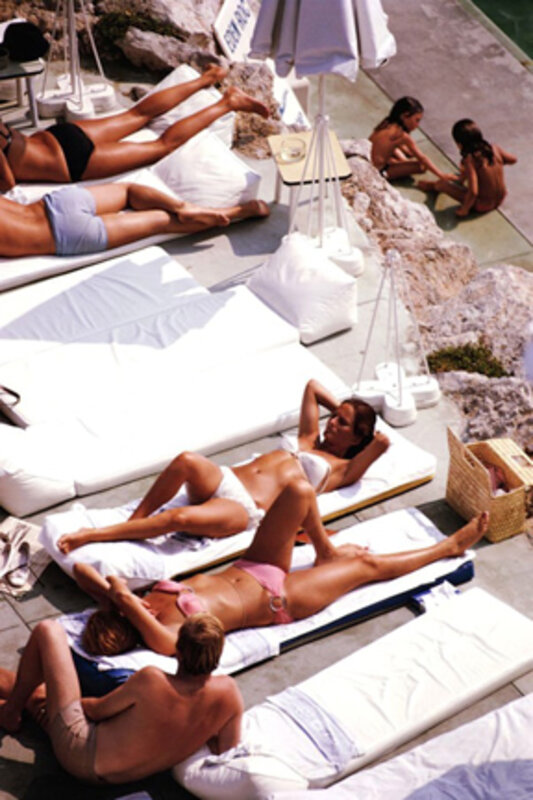Slim Aarons, ‘Sunbathers At Eden Roc, 1969: Sunbathers at the Hotel du Cap Eden-Roc, Antibes, France’, 1969, Photography, C-Print, Staley-Wise Gallery