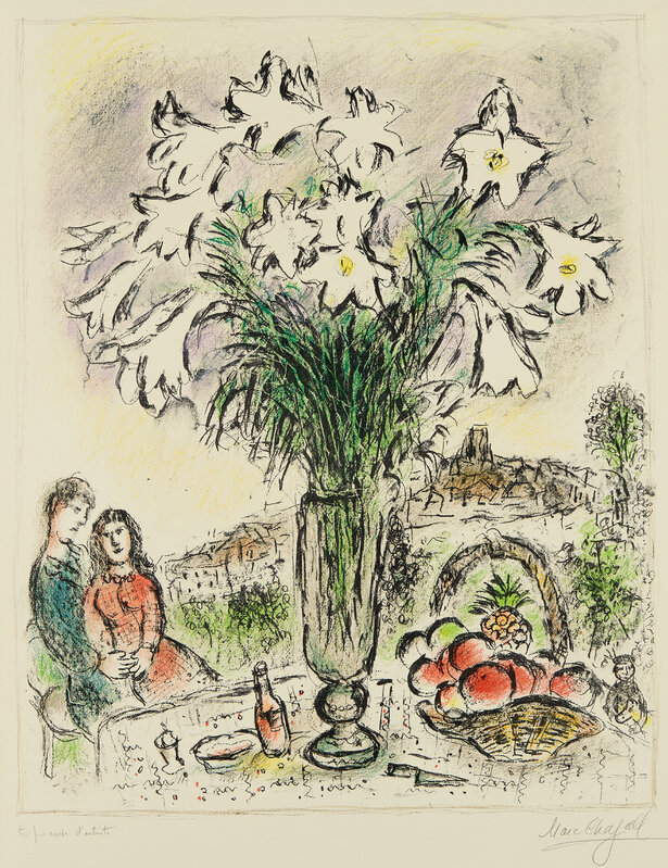 Marc Chagall, ‘Les Arums (The Arums)’, 1975, Print, Lithograph in colors, on Arches paper, with full margins., Phillips