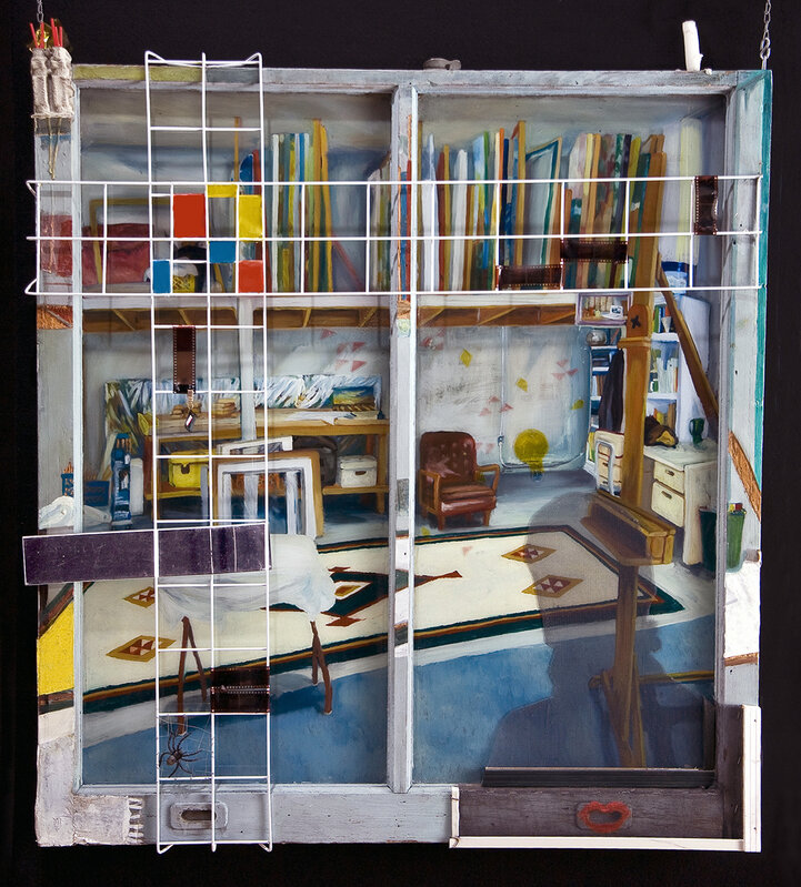 Carol Taylor-Kearney, ‘Process’, 2020, Mixed Media, Reverse glass painting in oil on a factory window with carving and objects, SHIM Art Network