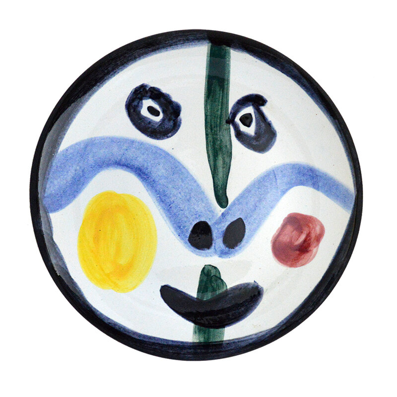 Pablo Picasso, ‘ Visage no. 0 (Face no. 0)’, 1963, Sculpture, Madoura round plate of white earthenware clay with decoration in engobes, John Wolf Art Advisory & Brokerage 