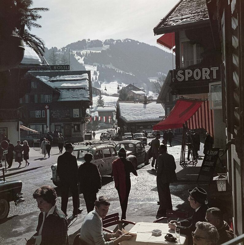 Slim Aarons, ‘Gstaad Town Centre, Switzerland (Slim Aarons Estate Edition)’, 1961, Photography, Lambda, Undercurrent Projects