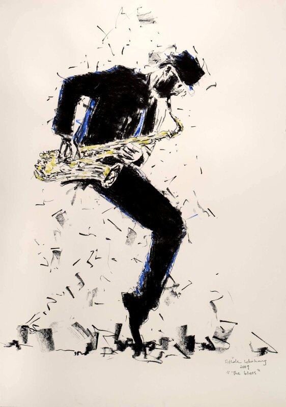 Lebohang Sithole, ‘The Blues’, 2020, Print, Giclee Print on Canvas, Artyli.com