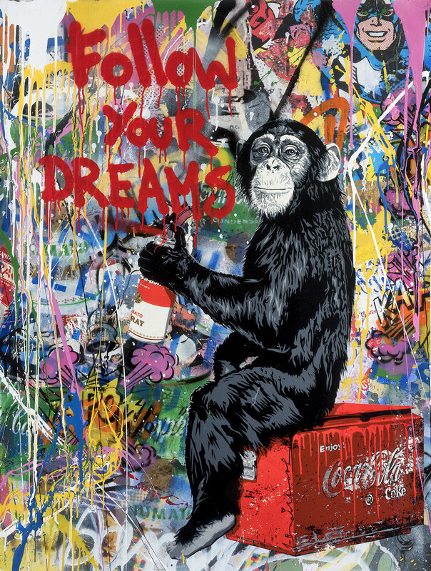 Mr. Brainwash, ‘Everyday Life’, 2018, Mixed Media, Unique, acrylic, spray paint and mixed media on card, Tate Ward Auctions