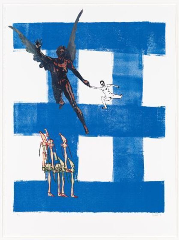 Nancy Spero, ‘Airborne’, 1998, Print, Silkscreen with collage on Somerset Velvet paper, Michael Steinberg Fine Art