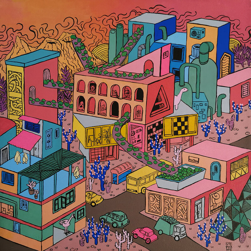 Stephanie Yong, ‘Fantasy Township III’, 2019, Painting, Acrylic on Canvas, V'Art Space