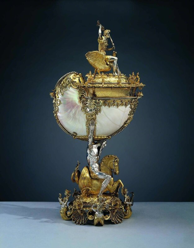 Nikolaus Schmidt, ‘Nautilus cup’, ca. 1600, Mixed Media, Nautilus shell with parcel-gilt silver mounts, Royal Collection Trust