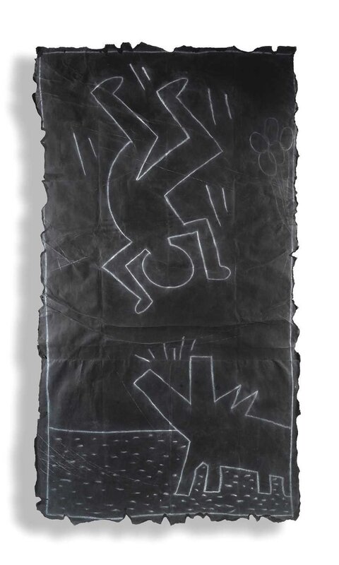 Keith Haring, ‘Untitled (Subway Drawing)’, 1980, Drawing, Collage or other Work on Paper, White Chalk on Black Paper, Tate Ward Private Sales