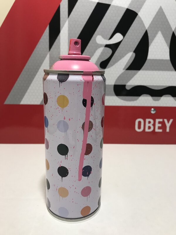 Mr. Brainwash, ‘Spray Can By Mr. Brainwash "Hirst Dots" PINK Drip Street Art’, 2020, Sculpture, Hand Finished Spray Can with Pink Paint Drips, New Union Gallery