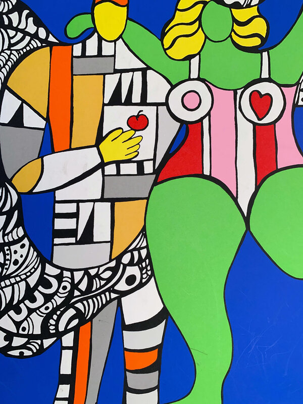 Niki de Saint Phalle, ‘Adamand Eve, Galerie Kaj Florsblom Gallery Poster by Niki de Saint Phalle’, 1987, Posters, Silscreen, David Lawrence Gallery