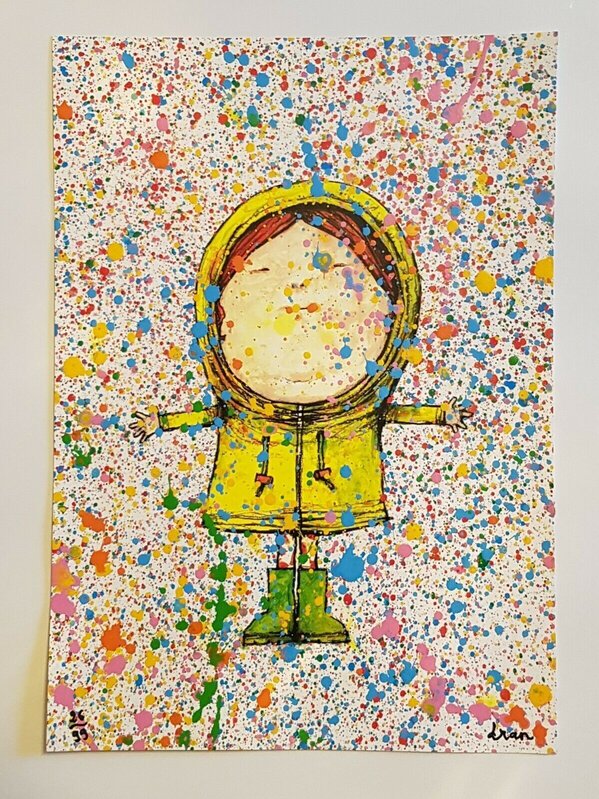 Dran, ‘ DRAN "PLUIE DE COULEURS" MULTICOLURED PRINT HAND SIGNED & NUMBERED BY ARTSIT ’, 2018, Print, Hand embellished screen print in colours on paper, Arts Limited