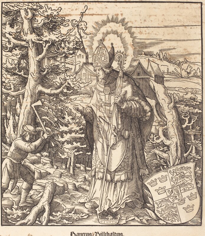 Leonhard Beck, ‘Saint Willibaldus’, 1516/1518, Print, Woodcut, National Gallery of Art, Washington, D.C.
