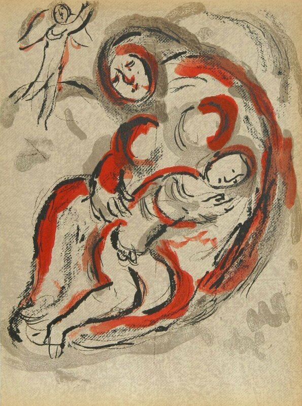 Marc Chagall, ‘Hagar in The Desert from "Drawings From the Bible"’, 1960, Print, Lithograph, Fine Art Acquisitions Dali 
