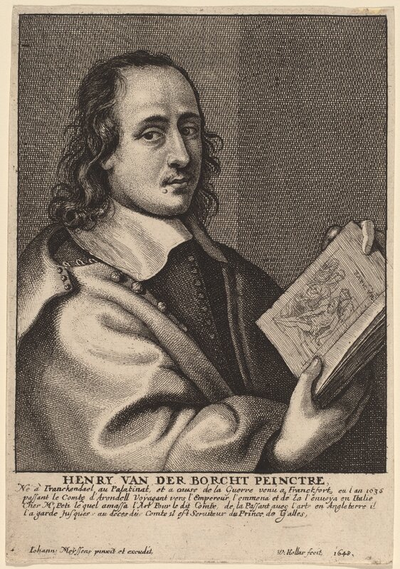 Wenceslaus Hollar after Joannes Meyssens, ‘Henry van der Borcht, Painter’, 1648, Print, Etching, National Gallery of Art, Washington, D.C.