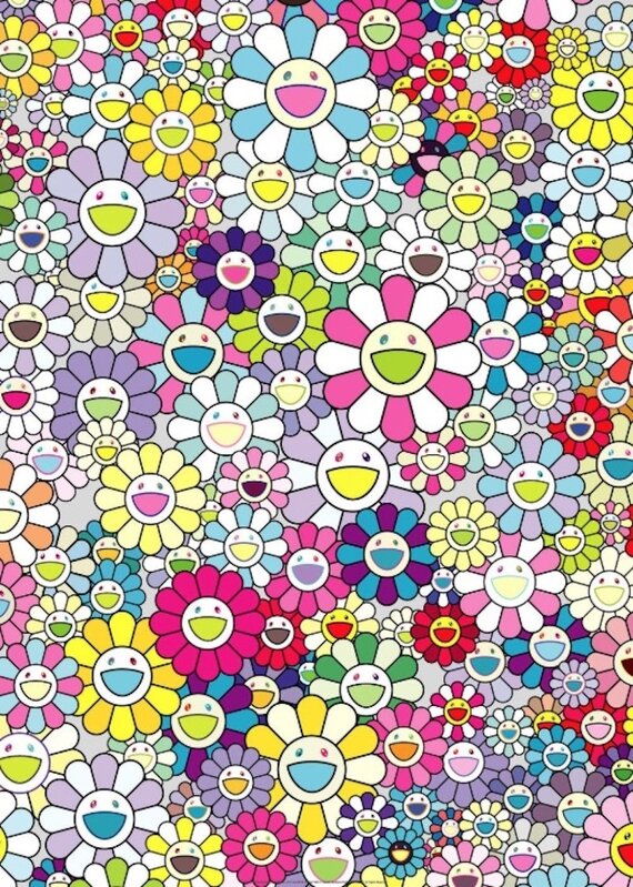Takashi Murakami, ‘Champagne Supernova: Multicolor + Pink and White Stripes’, 2018, Print, Offset lithograph, Vogtle Contemporary 