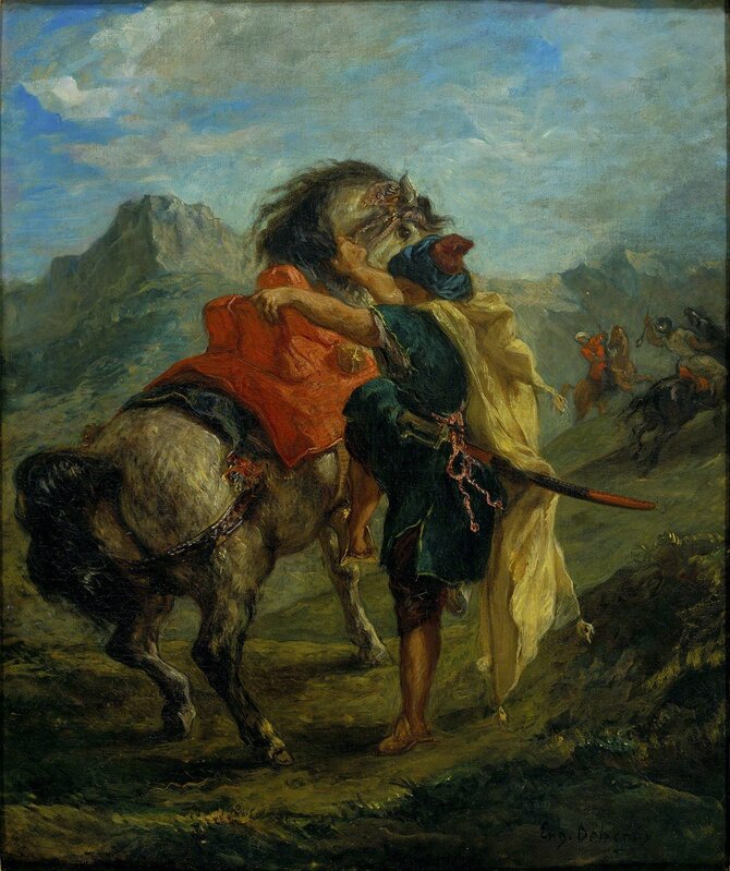 Eugène Delacroix, ‘A Moroccan mounting his Horse’, 1854, Painting, Oil on canvas, The National Gallery, London