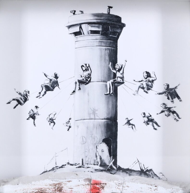 Banksy, ‘Walled Off Hotel Box Set’, Print, Lithograph with a chunk of concrete, in purpose built frame, Chiswick Auctions
