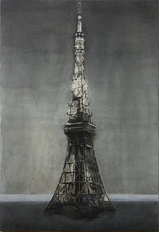 Hisaharu Motoda, ‘Tokyo tower ’, 2017, Painting, Pencil, sumi ink, water colour on paper, Panel, Art Front Gallery