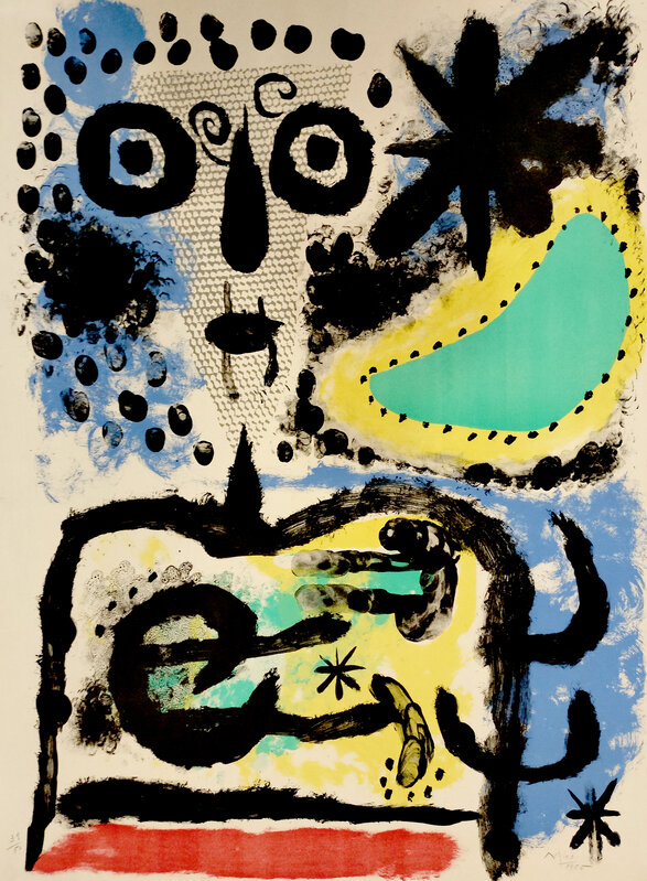 Joan Miró, ‘Personaje nuboso’, 1955, Drawing, Collage or other Work on Paper, Lithography on paper, Prima Galería
