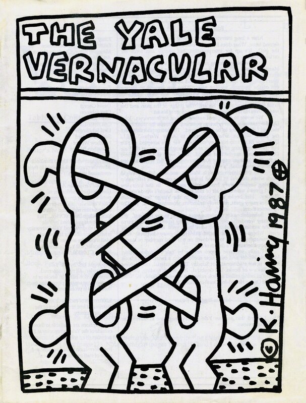 Keith Haring, ‘Keith Haring Yale Vernacular ’, 1987, Ephemera or Merchandise, Offset lithograph on book magazine cover, Lot 180 Gallery
