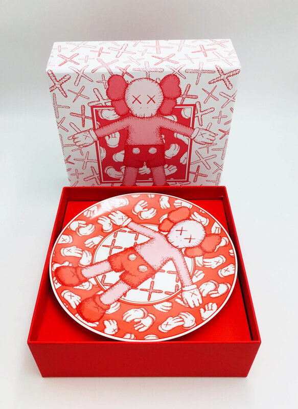 KAWS, ‘Limited Ceramic Plate Set - Red (Set of 4)’, 2019, Sculpture, Porcelain, Lougher Contemporary Gallery Auction