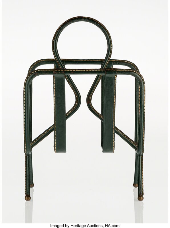 Jacques Adnet, ‘Magazine Stand’, circa 1950, Design/Decorative Art, Leather with brass frame, Heritage Auctions