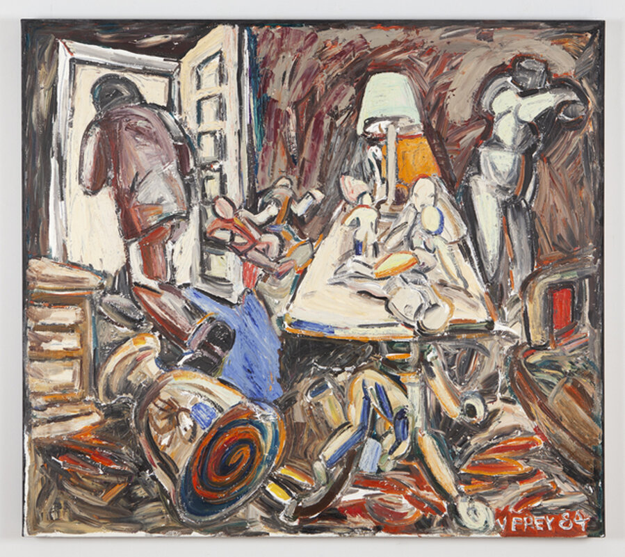Untitled (Studio View: Man in Brown Suit Leaving Room)