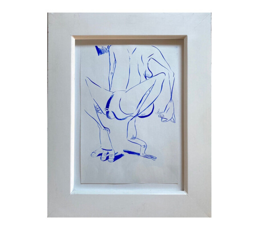 Rinoplasty Re-Growth,1997, Oil on Canvas Paper, Framed