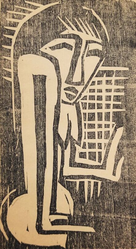 Karl Schmidt-Rottluff, ‘Stehendes nacktes Mädchen im Profil (Standing Naked Girl in Profile)’, 1918