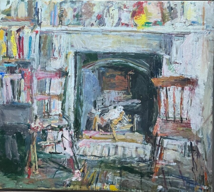Fireplace with Two Chairs