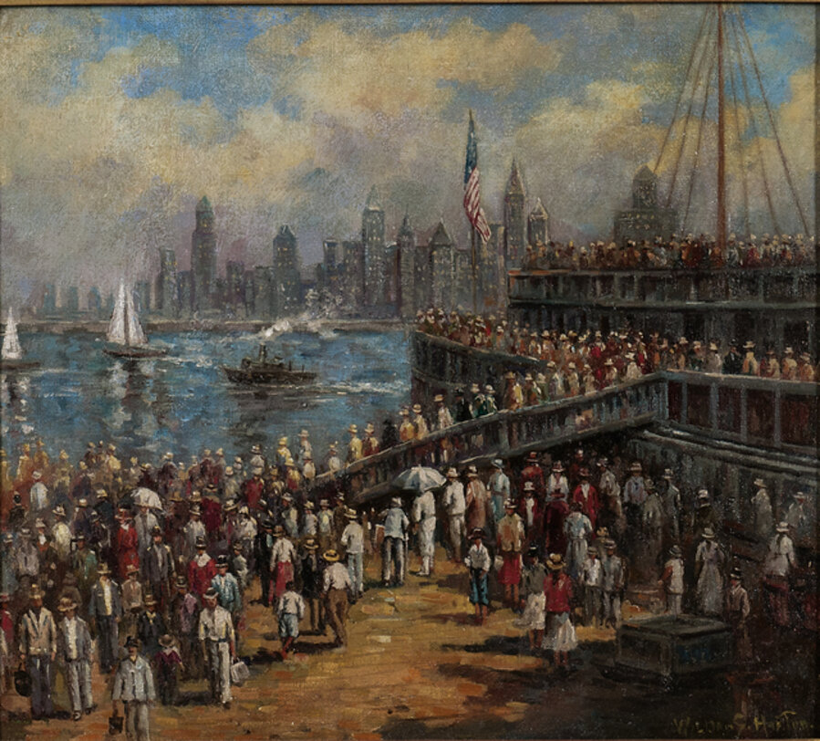 Departing the Ferry, New York