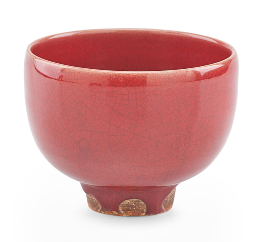 Small vessel, oxblood drip glaze, Los Angeles, CA