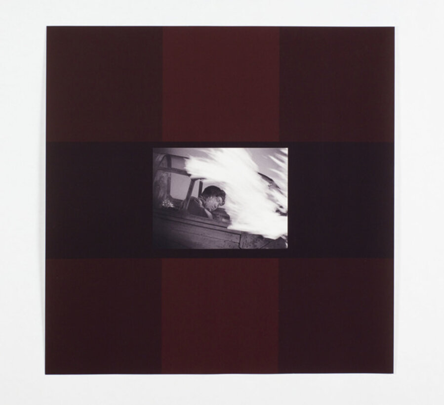 GOD IS MY CO-PILOT: Untitled Black and White Still over Ad Reinhardt