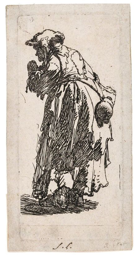 Rembrandt van Rijn, ‘Old beggar woman with a gourd’, 1629