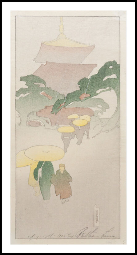 Bertha Lum, ‘Temple in Rain’, 1916